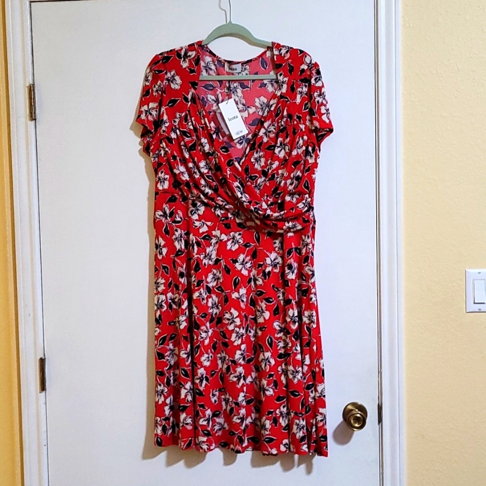 Leota red floral dress